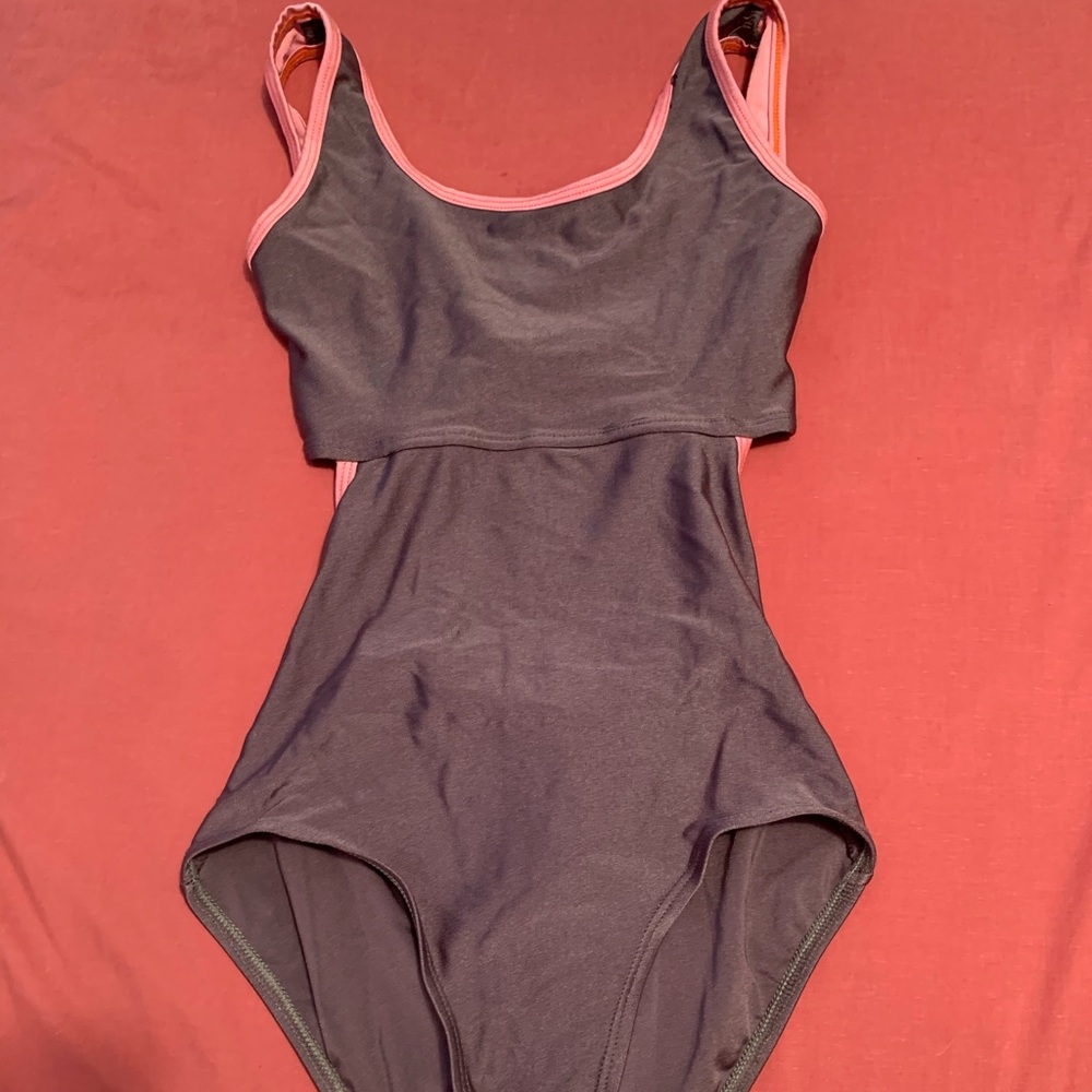 Jule Dancewear Silver and Pink Leotard(XS)